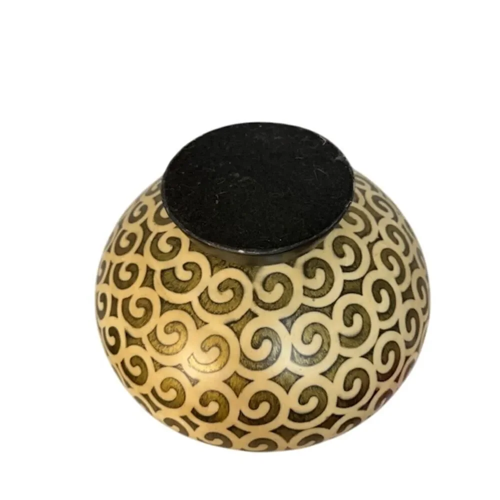 Painted Tobacco Box Ginger Jar Swirls Large 13